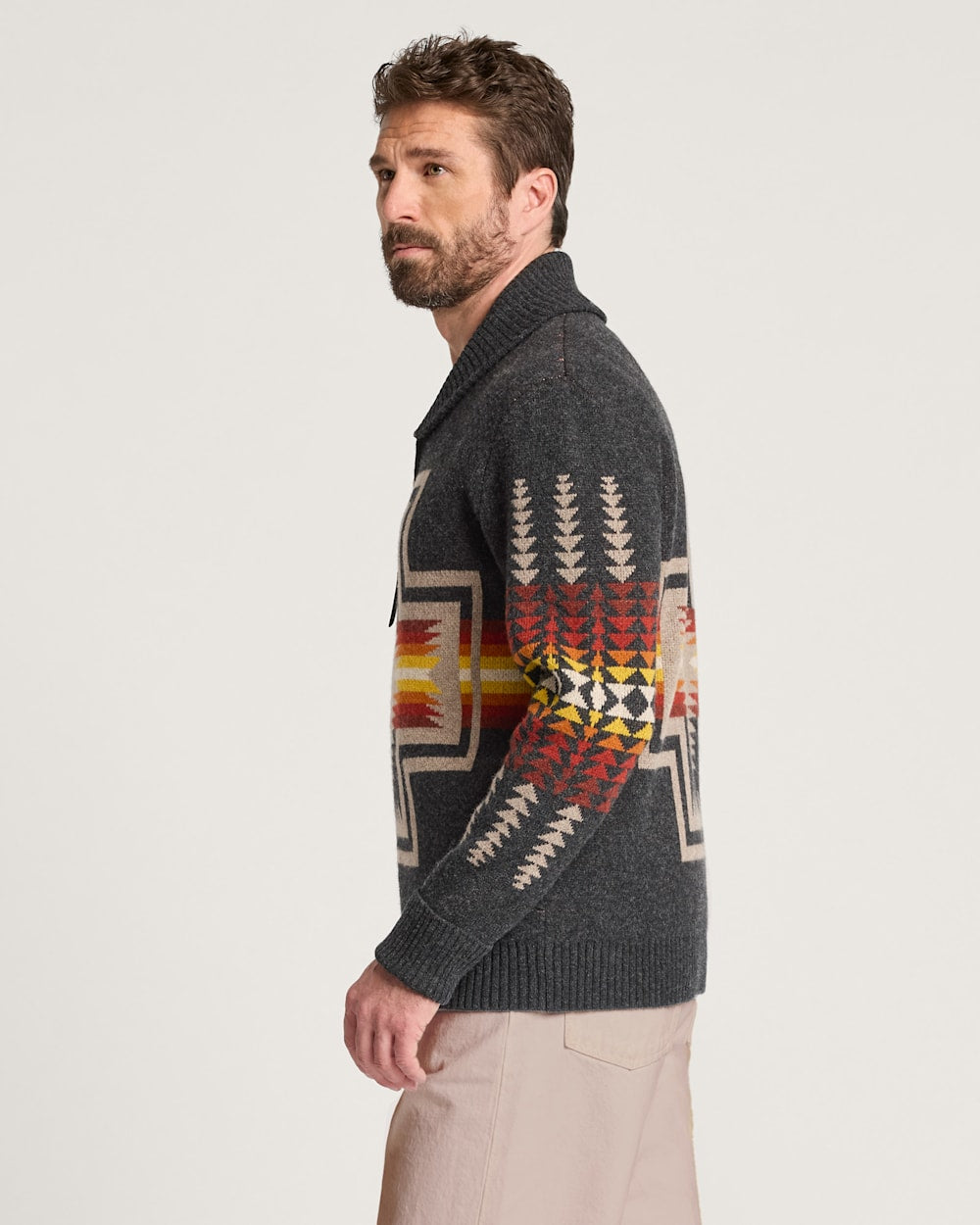 PENDLETON MEN'S HARDING ZIP LAMBSWOOL CARDIGAN