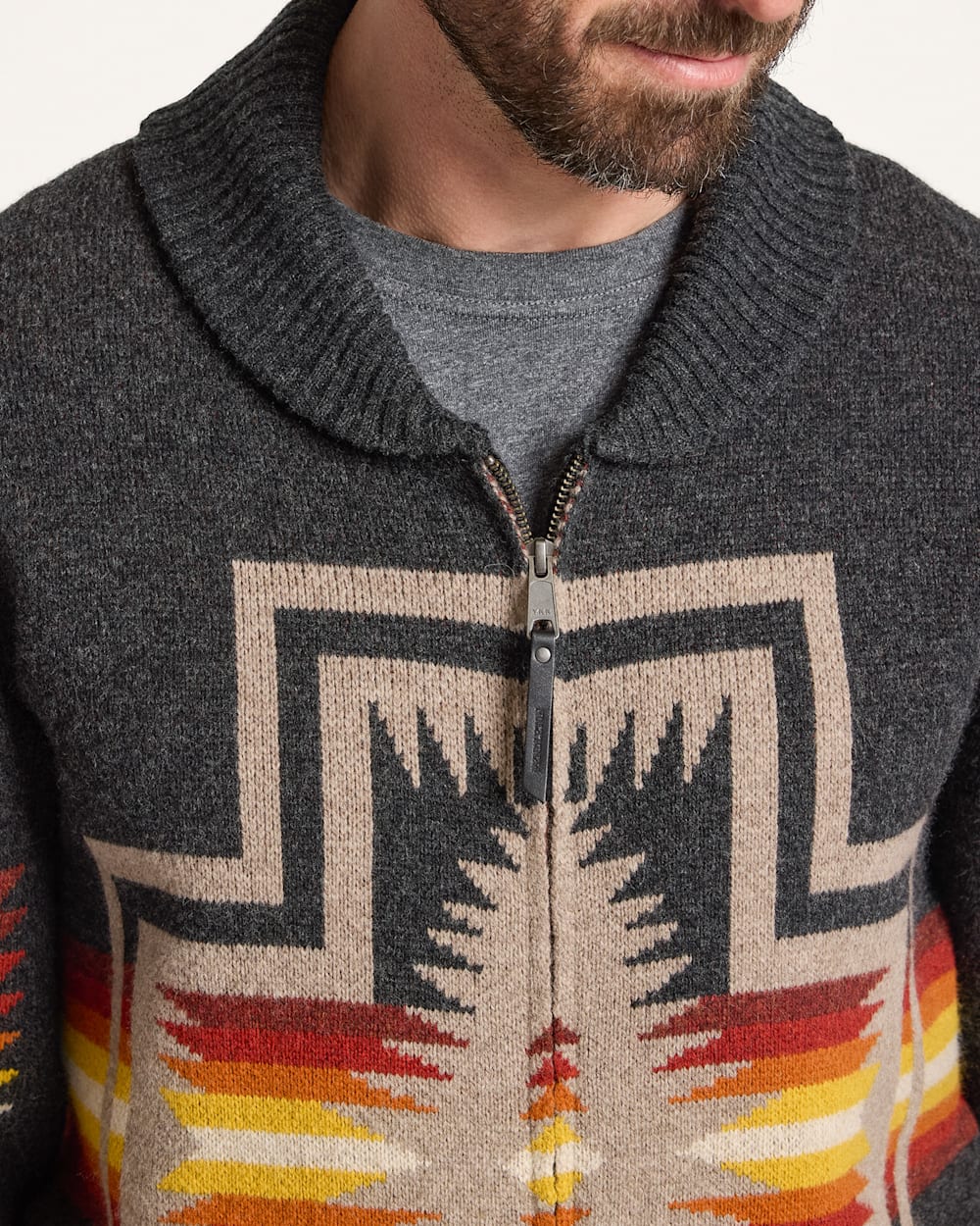 PENDLETON MEN'S HARDING ZIP LAMBSWOOL CARDIGAN