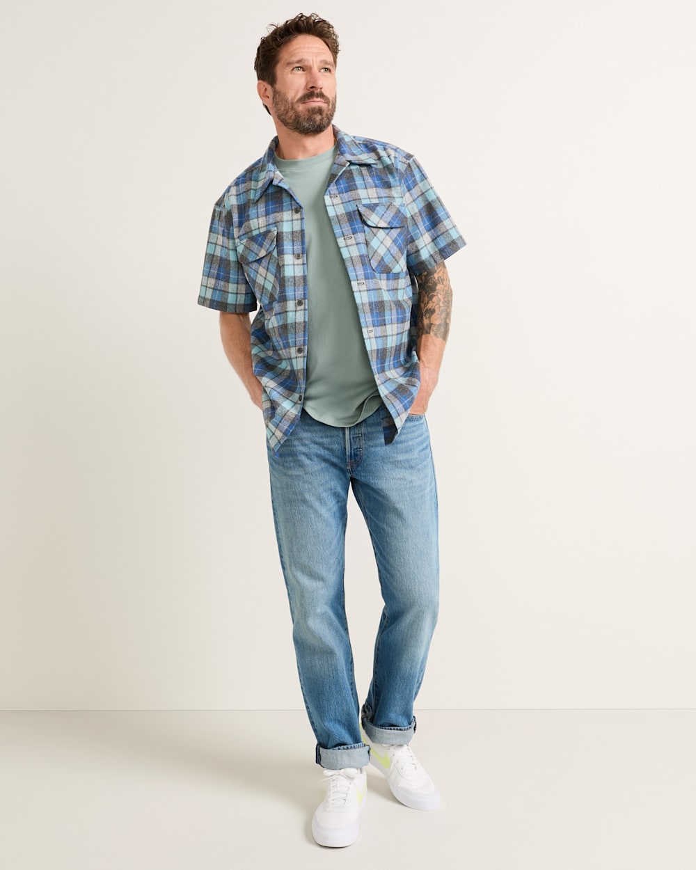 PENDLETON MEN'S SHORT-SLEEVE PLAID BOARD SHIRT