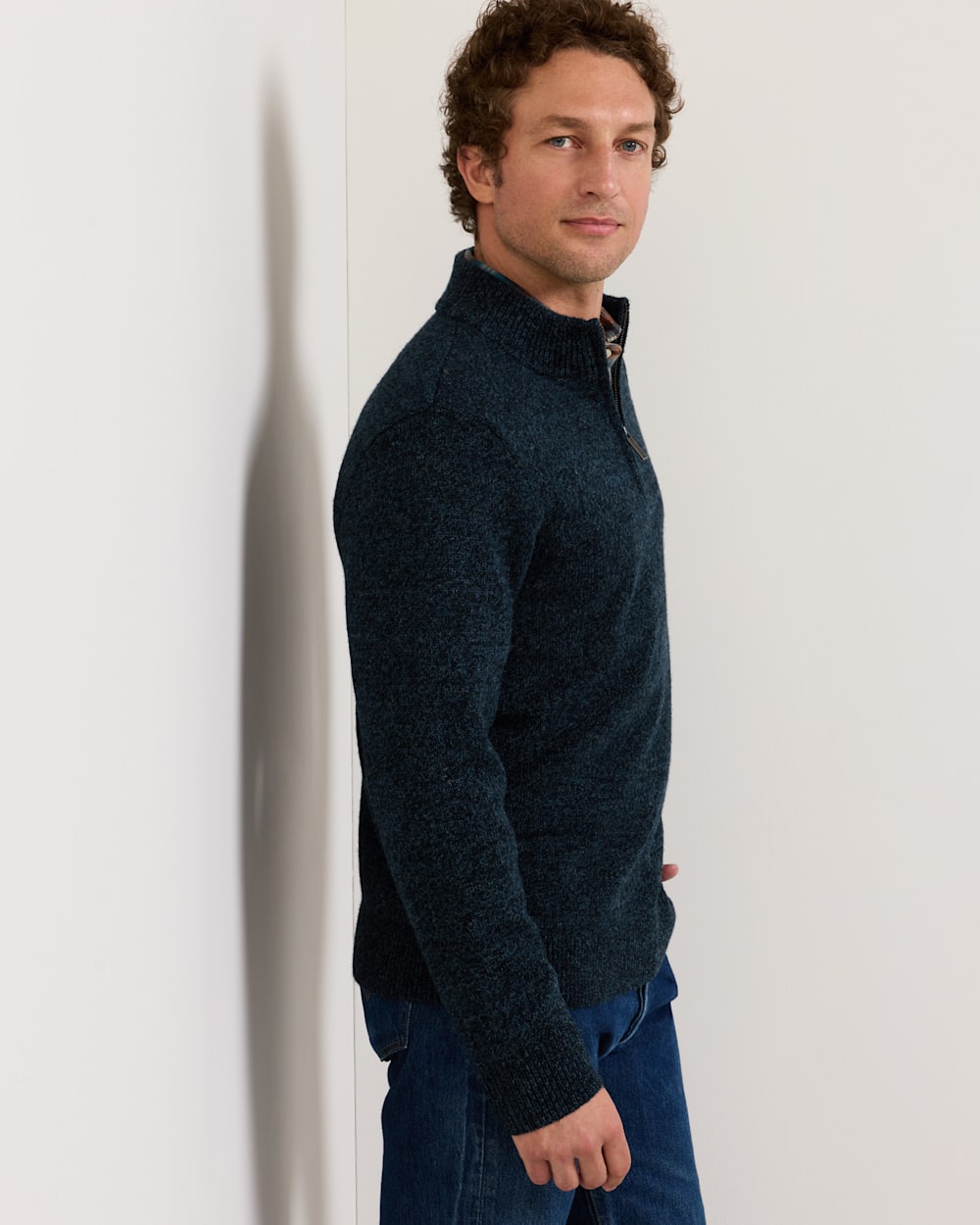 PENDLETON MEN'S SHETLAND COLLECTION QUARTER-ZIP SWEATER