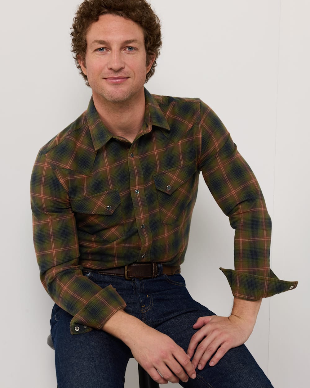 PENDLETON MEN'S PLAID SNAP-FRONT WYATT COTTON SHIRT