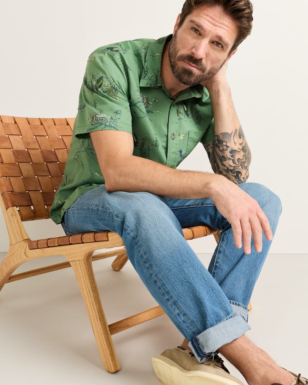 PENDLETON MEN'S SHORT-SLEEVE SHORELINE COTTON SHIRT