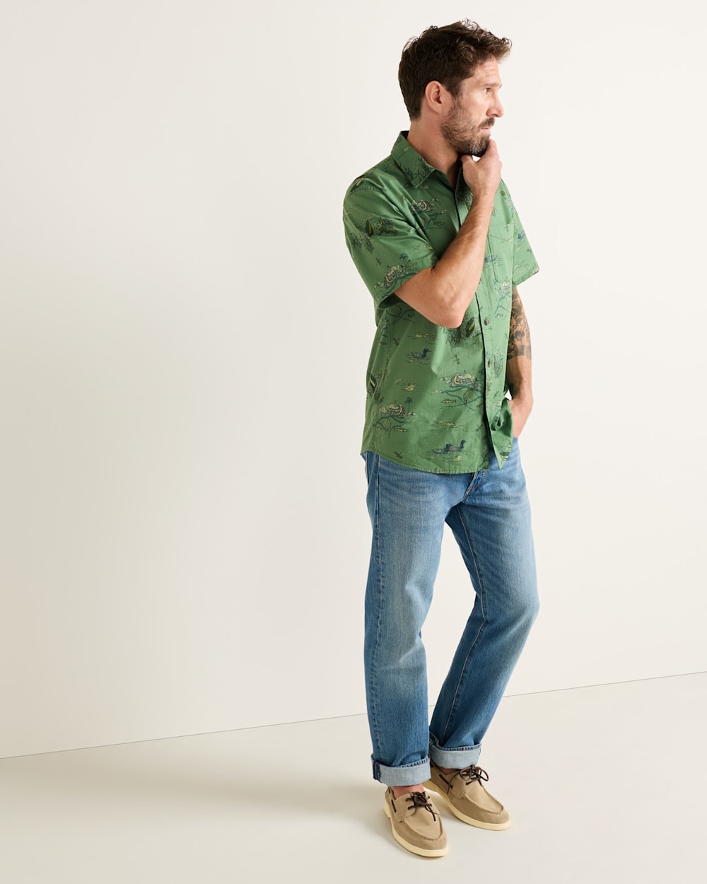 PENDLETON MEN'S SHORT-SLEEVE SHORELINE COTTON SHIRT