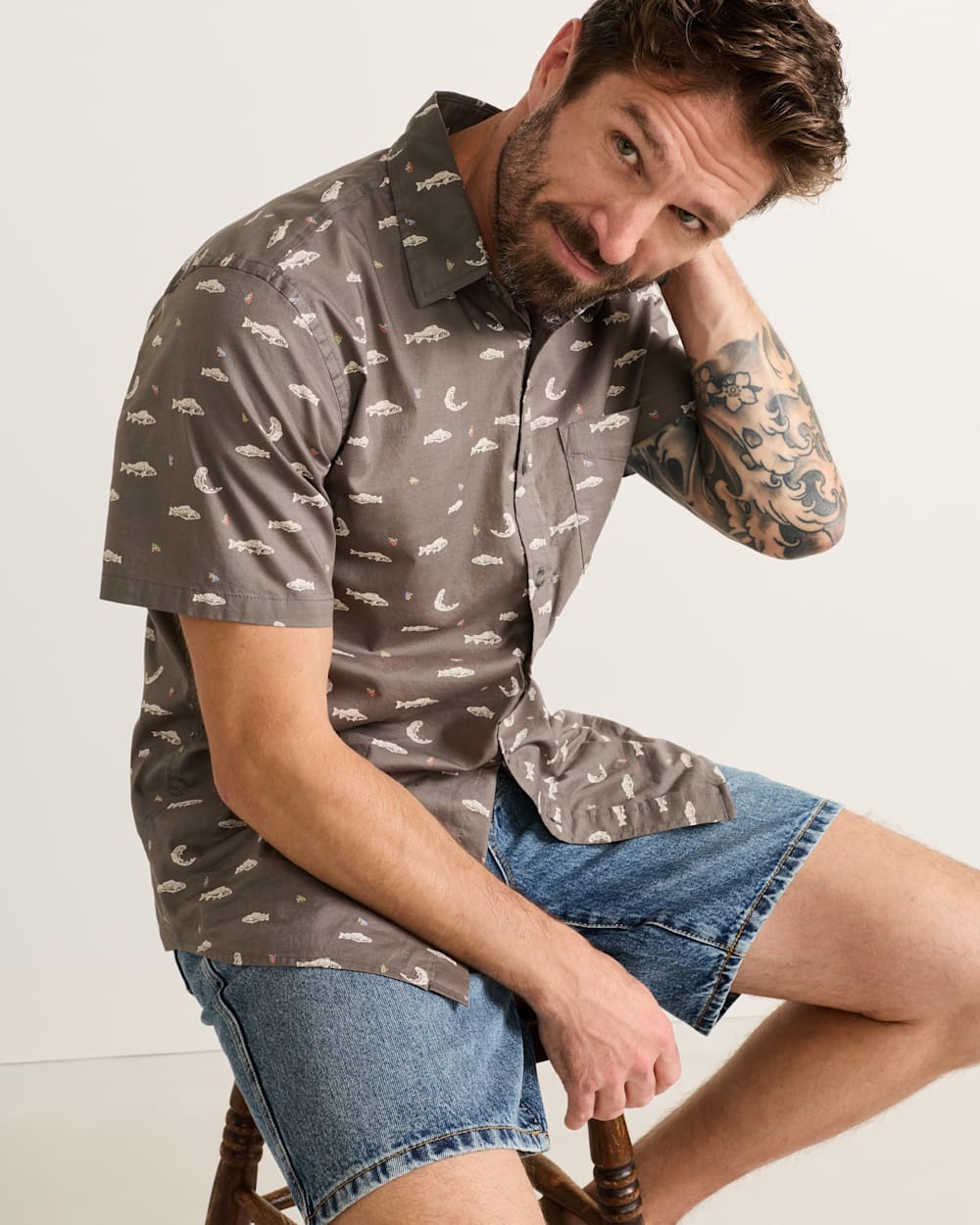 PENDLETON MEN'S SHORT-SLEEVE SHORELINE COTTON SHIRT