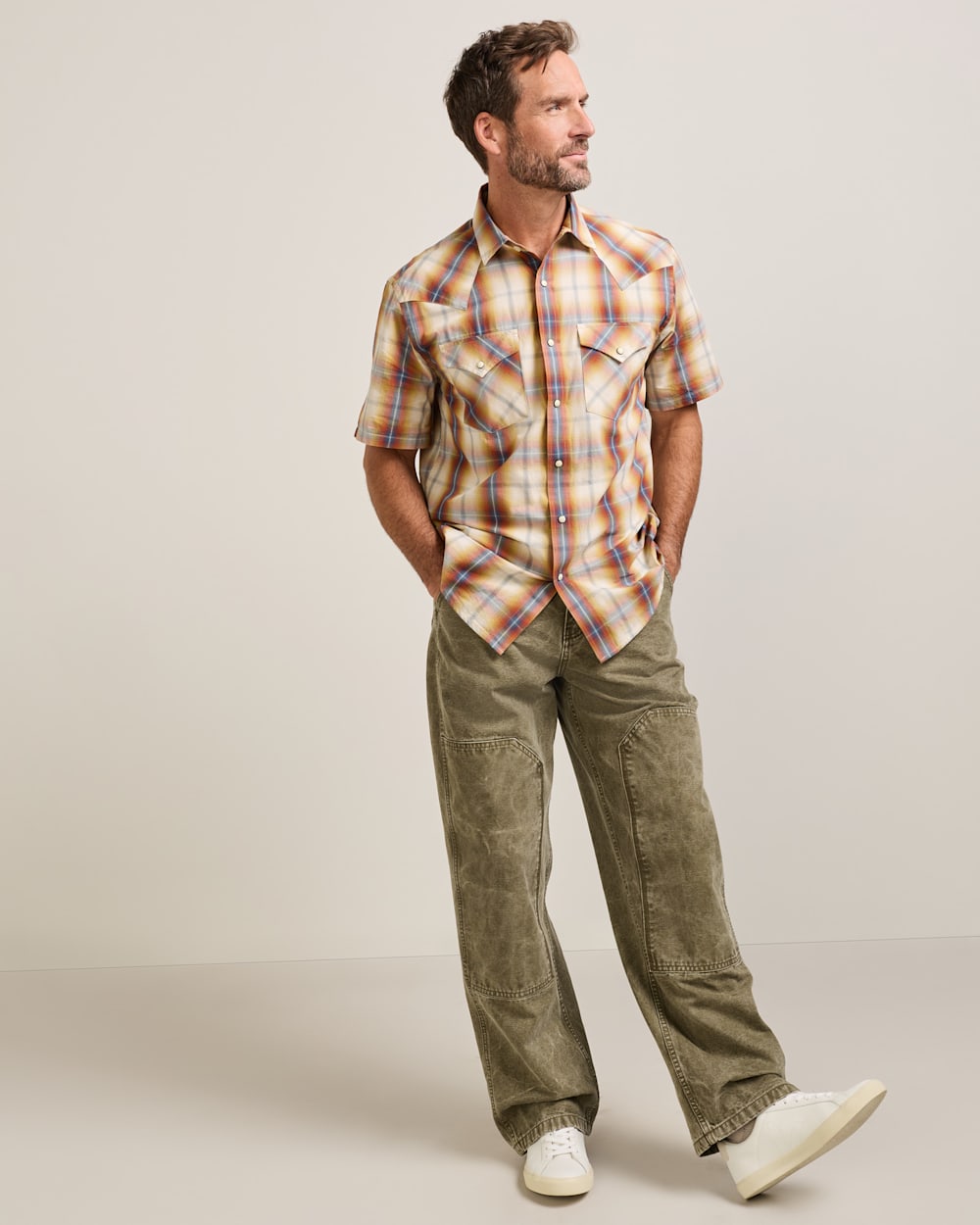 PENDLETON MEN'S SHORT-SLEEVE PLAID FRONTIER SHIRT