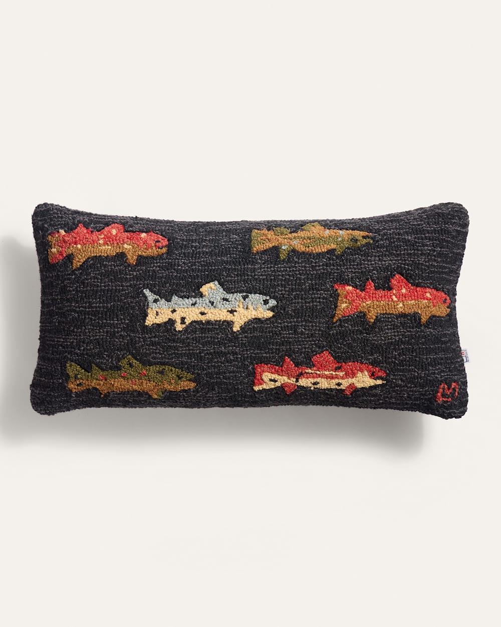 PENDLETON RIVER FISH HOOKED LUMBAR PILLOW