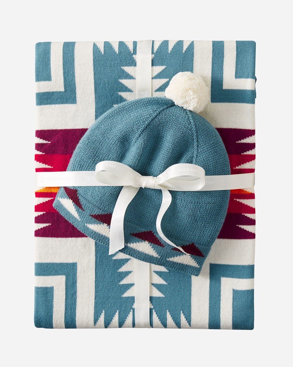 PENDLETON KNIT BABY BLANKET WITH BEANIE