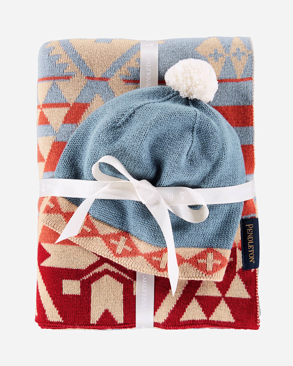 PENDLETON KNIT BABY BLANKET WITH BEANIE