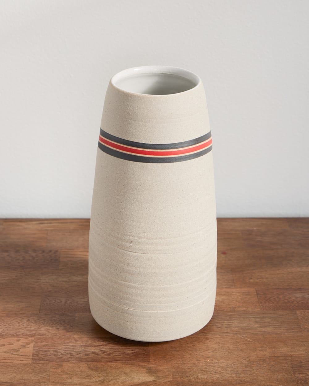 PENDLETON HANDMADE STONEWARE & WOOD STEM VASE