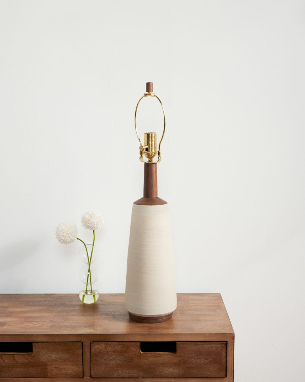 PENDLETON HANDMADE STONEWARE & WOOD TABLE LAMP