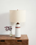 PENDLETON HANDMADE STONEWARE & WOOD TABLE LAMP
