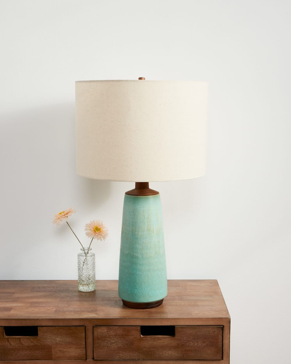 PENDLETON HANDMADE STONEWARE & WOOD TABLE LAMP