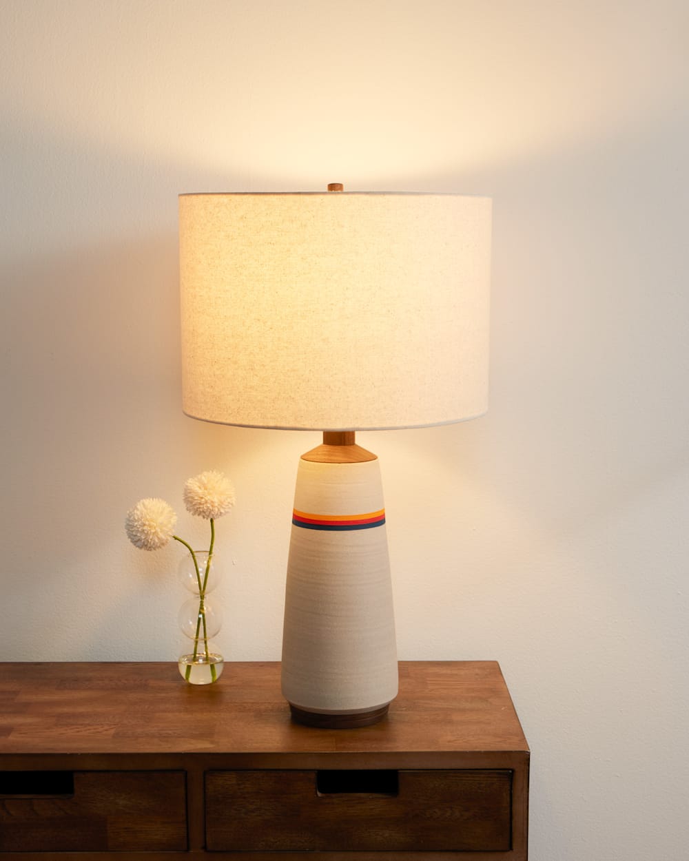 PENDLETON HANDMADE STONEWARE & WOOD TABLE LAMP