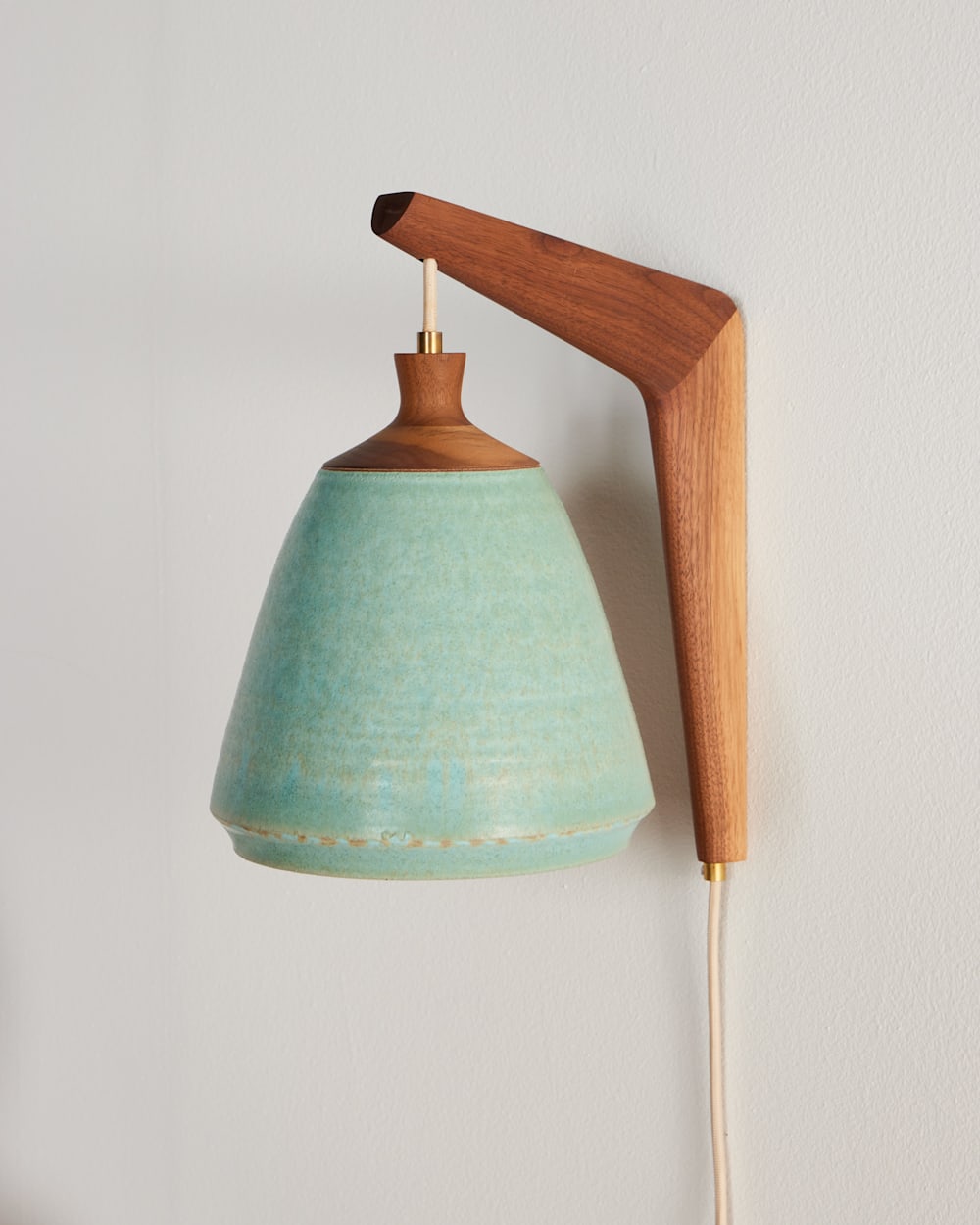 PENDLETON HANDMADE STONEWARE & WOOD SCONCE