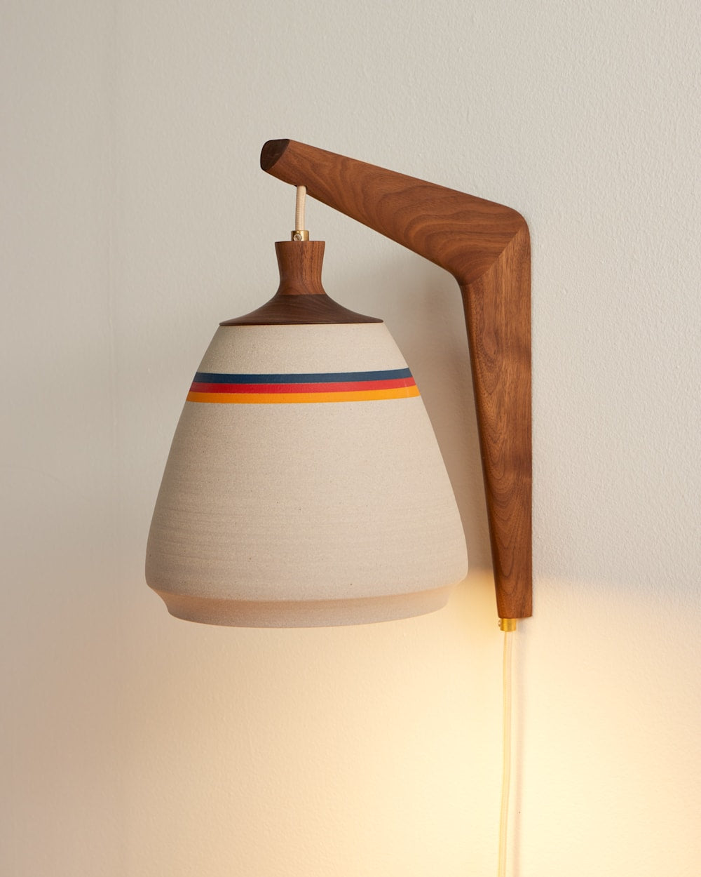PENDLETON HANDMADE STONEWARE & WOOD SCONCE