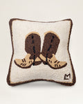 PENDLETON COWPOKE BOOTS HOOKED SQUARE PILLOW