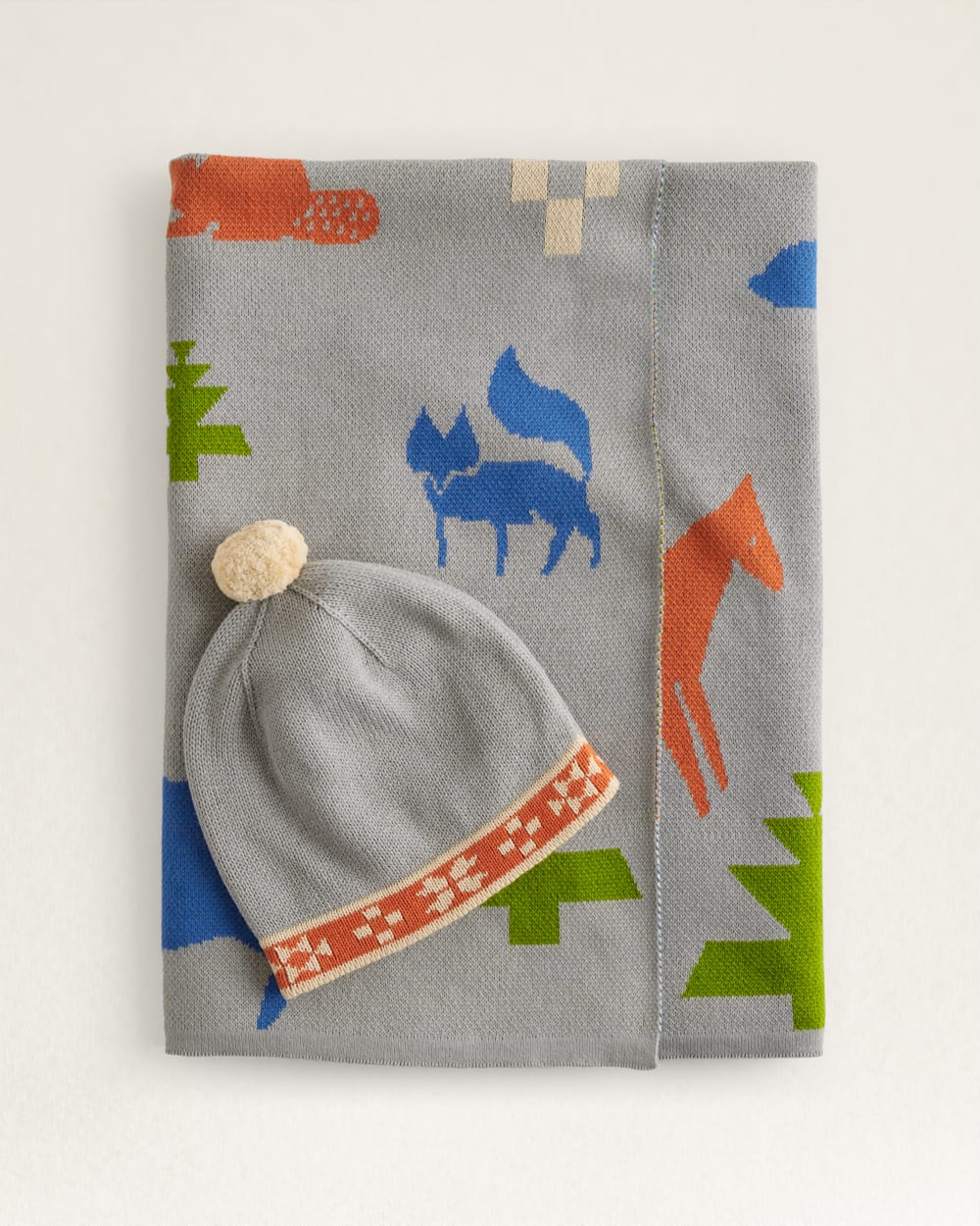 PENDLETON SHARED PATH KNIT BABY BLANKET WITH BEANIE