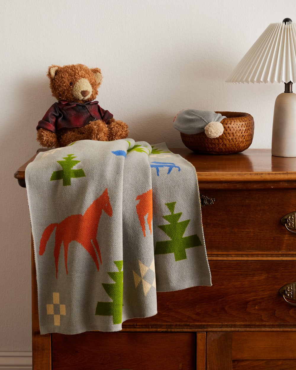 PENDLETON SHARED PATH KNIT BABY BLANKET WITH BEANIE