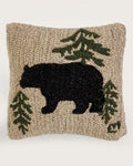 PENDLETON WANDERING BEAR HOOKED SQUARE PILLOW