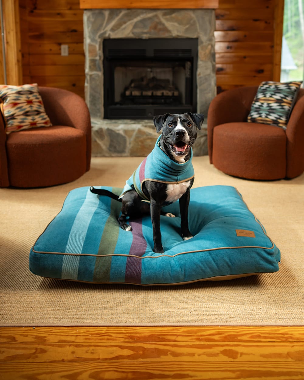 PENDLETON CABIN STRIPE PET BED - NAPPER